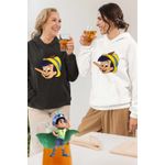 Fashion, accesorii si bijuterii - Femei - Imbracaminte femei - Hanorace femei - Hanorac Femei Pinocchio, alb, marime 2XL - Infinity.ro