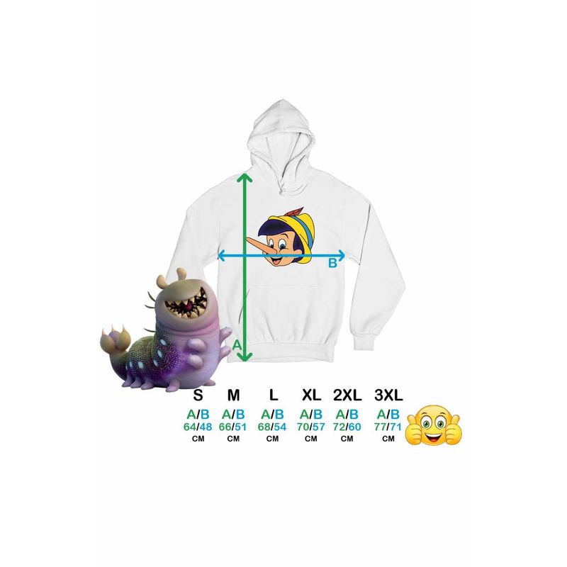 Fashion, accesorii si bijuterii - Femei - Imbracaminte femei - Hanorace femei - Hanorac Femei Pinocchio, alb, marime 2XL - Infinity.ro