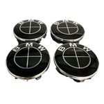 Auto si Moto - Anvelope si jante - Accesorii roti - Capace roti - Set 4 Capace Aliaj BMW, Interior 56mm - 68mm Exterior. Negru Complect - Infinity.ro