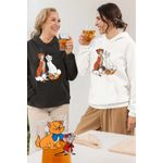 Fashion, accesorii si bijuterii - Femei - Imbracaminte femei - Hanorace femei - Hanorac Femei Pisicile Aristocrate Familie Desene Animate, alb, marime 2XL - Infinity.ro