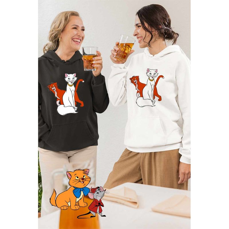Fashion, accesorii si bijuterii - Femei - Imbracaminte femei - Hanorace femei - Hanorac Femei Pisicile Aristocrate Ducesa Omalley, alb, marime 2XL - Infinity.ro