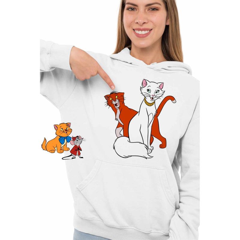 Fashion, accesorii si bijuterii - Femei - Imbracaminte femei - Hanorace femei - Hanorac Femei Pisicile Aristocrate Ducesa Omalley, alb, marime 2XL - Infinity.ro