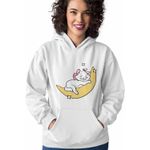 Fashion, accesorii si bijuterii - Femei - Imbracaminte femei - Hanorace femei - Hanorac Femei Pisicile Aristocrate Marie Luna Somn Moon, alb, marime 2XL - Infinity.ro