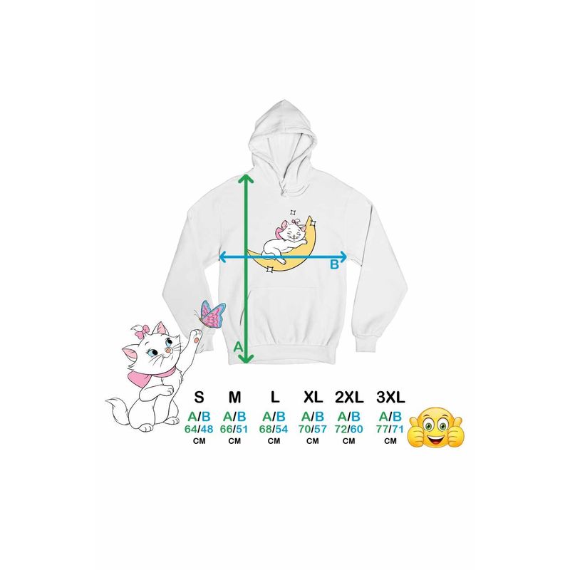 Fashion, accesorii si bijuterii - Femei - Imbracaminte femei - Hanorace femei - Hanorac Femei Pisicile Aristocrate Marie Luna Somn Moon, alb, marime 2XL - Infinity.ro