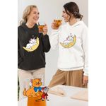 Fashion, accesorii si bijuterii - Femei - Imbracaminte femei - Hanorace femei - Hanorac Femei Pisicile Aristocrate Marie Luna Somn Moon, alb, marime 2XL - Infinity.ro