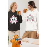 Fashion, accesorii si bijuterii - Femei - Imbracaminte femei - Hanorace femei - Hanorac Femei Pisicile Aristocrate Marie Pisicuta, alb, marime 2XL - Infinity.ro