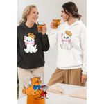 Fashion, accesorii si bijuterii - Femei - Imbracaminte femei - Hanorace femei - Hanorac Femei Pisicile Aristocrate Marie Printesa Regina Coroana, alb, marime 2XL - Infinity.ro