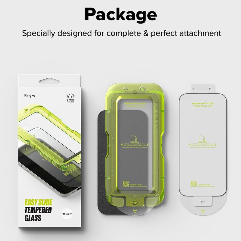 Laptop, Telefoane si Tablete - Telefoane mobile si accesorii - Accesorii Telefoane - Folii protectie telefoane - Folie pentru iPhone 17 Air (set 2) - Ringke Easy Slide Tempered Glass - Clear - Infinity.ro