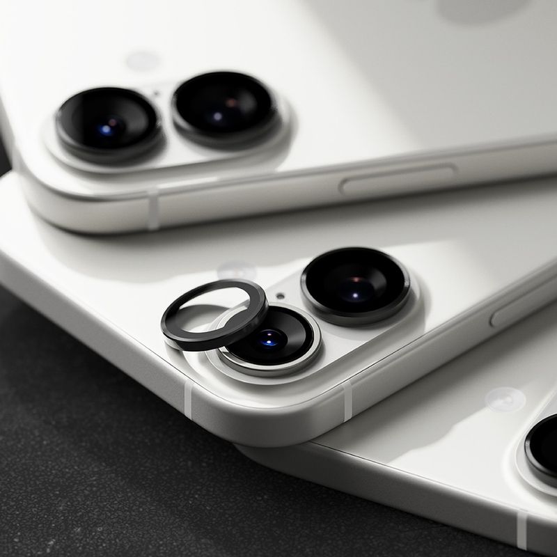 Laptop, Telefoane si Tablete - Telefoane mobile si accesorii - Accesorii Telefoane - Folii protectie telefoane - Folie Camera pentru iPhone 17 (set 2) - Ringke Camera Lens Frame Glass - Black - Infinity.ro