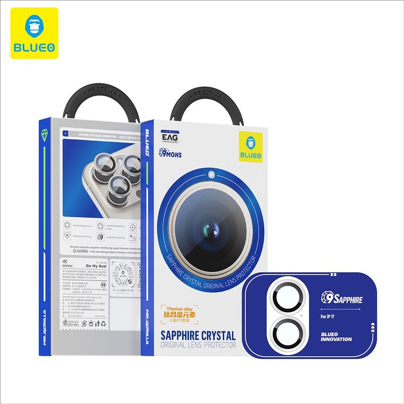 Laptop, Telefoane si Tablete - Telefoane mobile si accesorii - Accesorii Telefoane - Folii protectie telefoane - Folie pentru iPhone 17 - Blueo Sapphire Crystal Original Lens Glass - Light Blue - Infinity.ro