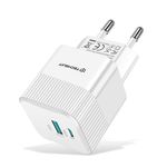 Laptop, Telefoane si Tablete - Telefoane mobile si accesorii - Accesorii Telefoane - Incarcatoare telefoane - Incarcator Priza GaN, USB, Type-C, 25W - Techsuit (CHPD216) - White - Infinity.ro