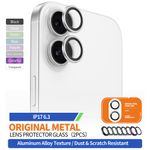 Laptop, Telefoane si Tablete - Telefoane mobile si accesorii - Accesorii Telefoane - Folii protectie telefoane - Folie pentru iPhone 17 - Blueo Original Metal Frame Lens Glass - Silver Diamond - Infinity.ro