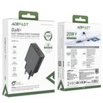 Laptop, Telefoane si Tablete - Telefoane mobile si accesorii - Accesorii Telefoane - Incarcatoare telefoane - Incarcator pentru Priza, Type-C, GaN Technology, Power Delivery, 20W - Acefast (A65) - Black - Infinity.ro