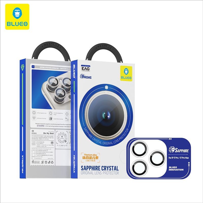 Laptop, Telefoane si Tablete - Telefoane mobile si accesorii - Accesorii Telefoane - Folii protectie telefoane - Folie pentru iPhone 17 Pro / iPhone 17 Pro Max - Blueo Sapphire Crystal Original Lens Glass - Colorful - Infinity.ro