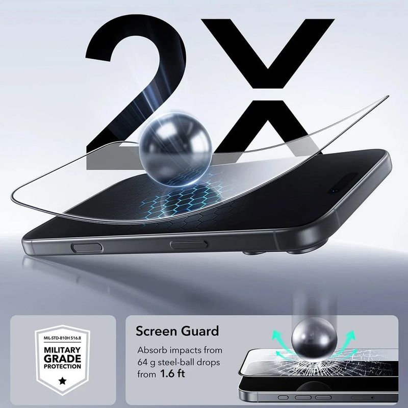 Laptop, Telefoane si Tablete - Telefoane mobile si accesorii - Accesorii Telefoane - Folii protectie telefoane - Folie pentru iPhone 17 Pro Max (set 3) - ESR Tempered Glass UltraFit - Black - Infinity.ro