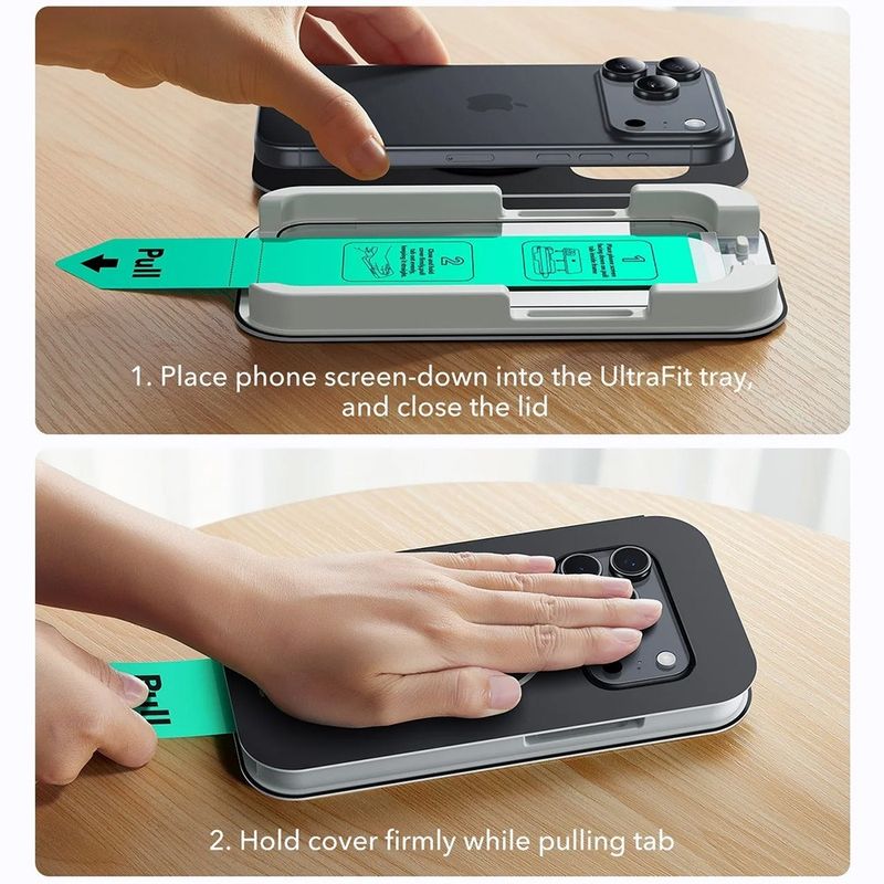 Laptop, Telefoane si Tablete - Telefoane mobile si accesorii - Accesorii Telefoane - Folii protectie telefoane - Folie pentru iPhone 17 Pro Max (set 3) - ESR Tempered Glass UltraFit - Black - Infinity.ro