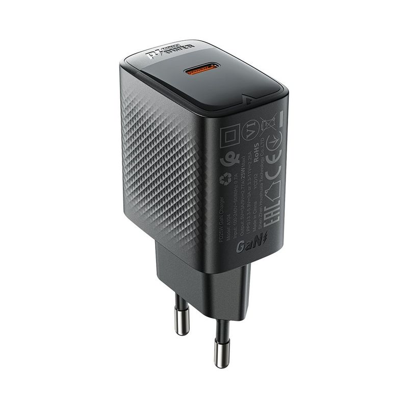 Laptop, Telefoane si Tablete - Telefoane mobile si accesorii - Accesorii Telefoane - Incarcatoare telefoane - Incarcator pentru Priza Type-C, PD25W, GaN, EU - Acefast (A104) - Black - Infinity.ro