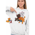 Fashion, accesorii si bijuterii - Femei - Imbracaminte femei - Hanorace femei - Hanorac Femei Pisicile Aristocrate Toulouse Motanel, alb, marime 2XL - Infinity.ro