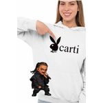 Fashion, accesorii si bijuterii - Femei - Imbracaminte femei - Hanorace femei - Hanorac Femei Playboi Carti Bunny, alb, marime 2XL - Infinity.ro