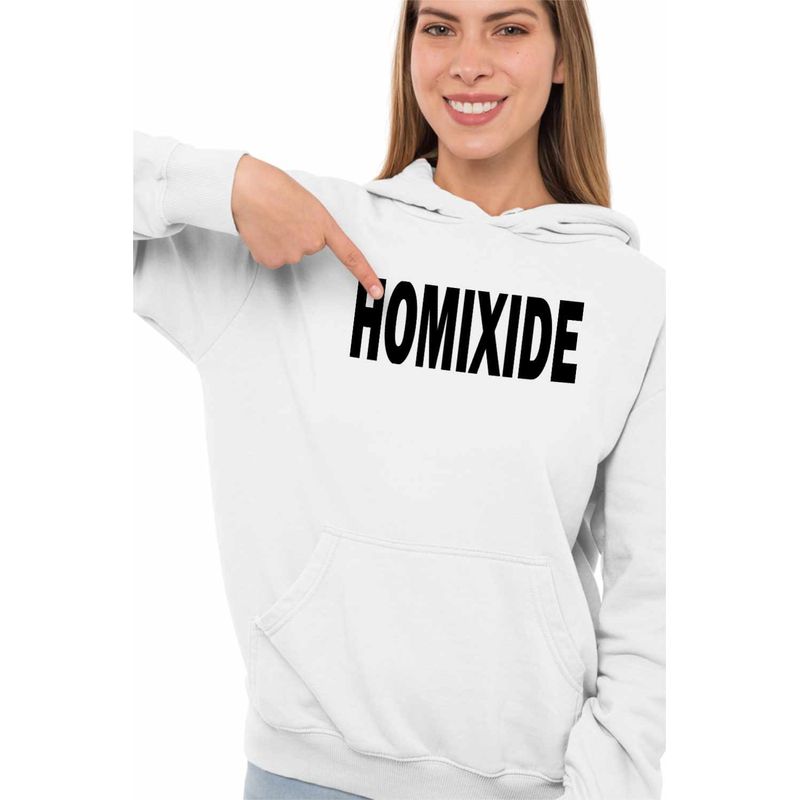 Fashion, accesorii si bijuterii - Femei - Imbracaminte femei - Hanorace femei - Hanorac Femei Playboi Carti Homixide, alb, marime 2XL - Infinity.ro