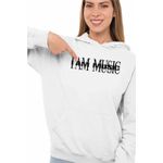 Fashion, accesorii si bijuterii - Femei - Imbracaminte femei - Hanorace femei - Hanorac Femei Playboi Carti I am Music, alb, marime 2XL - Infinity.ro