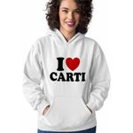 Fashion, accesorii si bijuterii - Femei - Imbracaminte femei - Hanorace femei - Hanorac Femei Playboi I Love Carti, alb, marime 2XL - Infinity.ro