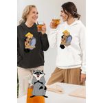 Fashion, accesorii si bijuterii - Femei - Imbracaminte femei - Hanorace femei - Hanorac Femei Pocahontas Love Dragobete, alb, marime 2XL - Infinity.ro