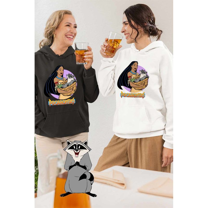 Fashion, accesorii si bijuterii - Femei - Imbracaminte femei - Hanorace femei - Hanorac Femei Pocahontas Meeko, alb, marime 2XL - Infinity.ro