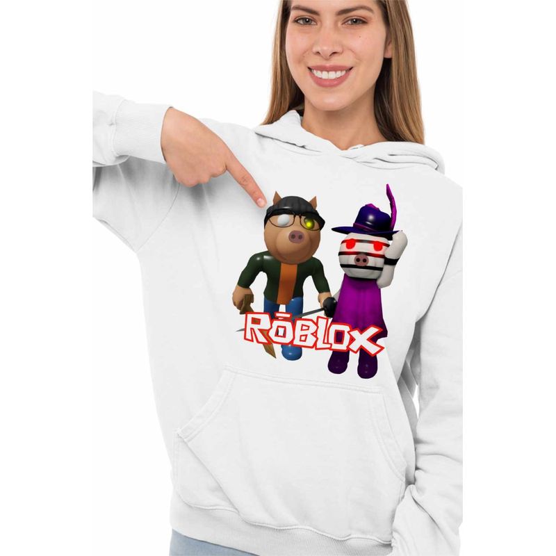 Fashion, accesorii si bijuterii - Femei - Imbracaminte femei - Hanorace femei - Hanorac Femei Pony Zizzy Roblox Piggy, alb, marime 2XL - Infinity.ro