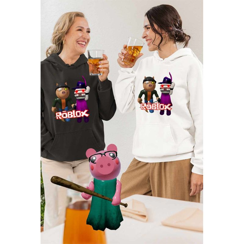 Fashion, accesorii si bijuterii - Femei - Imbracaminte femei - Hanorace femei - Hanorac Femei Pony Zizzy Roblox Piggy, alb, marime 2XL - Infinity.ro