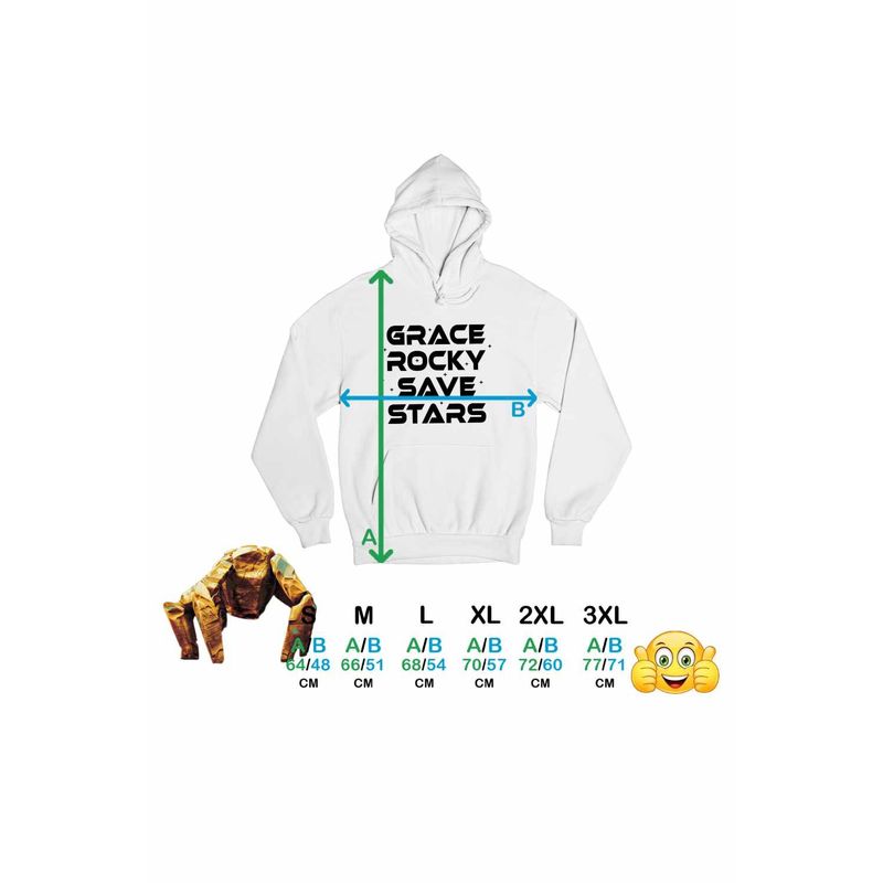 Fashion, accesorii si bijuterii - Femei - Imbracaminte femei - Hanorace femei - Hanorac Femei Project Hail Mary Grace Rocky Save Stars, alb, marime 2XL - Infinity.ro