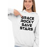 Fashion, accesorii si bijuterii - Femei - Imbracaminte femei - Hanorace femei - Hanorac Femei Project Hail Mary Grace Rocky Save Stars, alb, marime 2XL - Infinity.ro