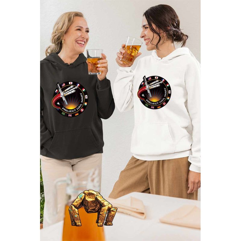 Fashion, accesorii si bijuterii - Femei - Imbracaminte femei - Hanorace femei - Hanorac Femei Project Hail Mary Spaceship Mission Badge, alb, marime 2XL - Infinity.ro