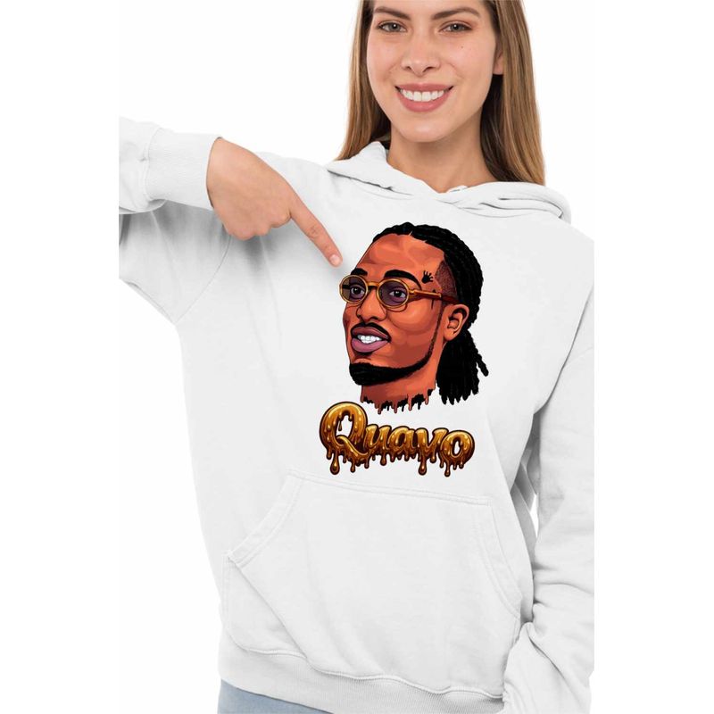 Fashion, accesorii si bijuterii - Femei - Imbracaminte femei - Hanorace femei - Hanorac Femei Quavo Party Rap Trap Vibe, alb, marime 2XL - Infinity.ro