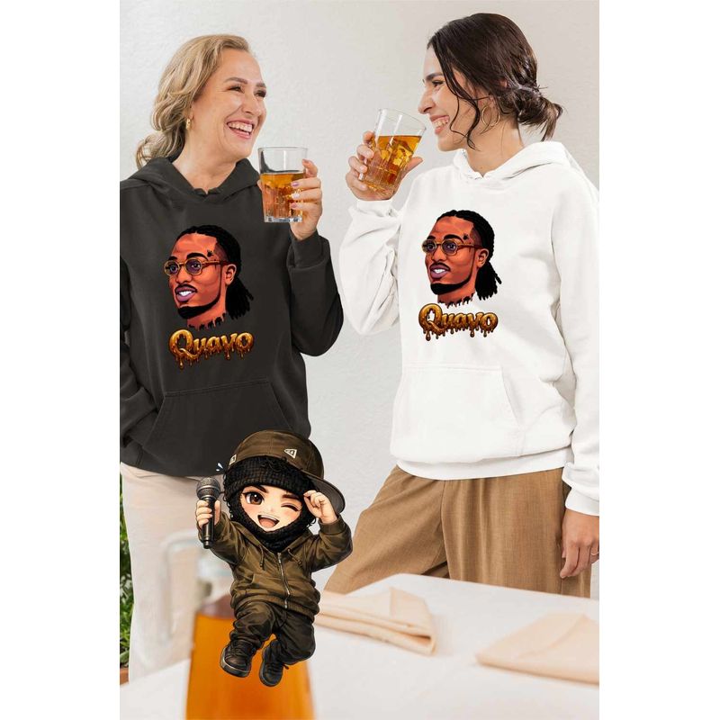 Fashion, accesorii si bijuterii - Femei - Imbracaminte femei - Hanorace femei - Hanorac Femei Quavo Party Rap Trap Vibe, alb, marime 2XL - Infinity.ro