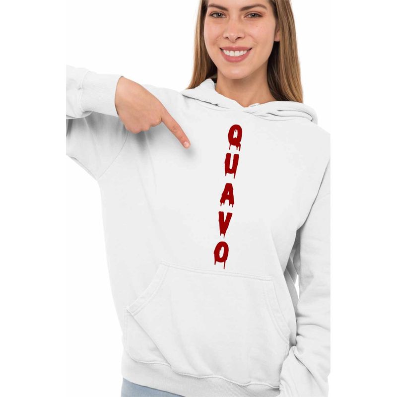 Fashion, accesorii si bijuterii - Femei - Imbracaminte femei - Hanorace femei - Hanorac Femei Quavo Stain Trap Hip Hop, alb, marime 2XL - Infinity.ro