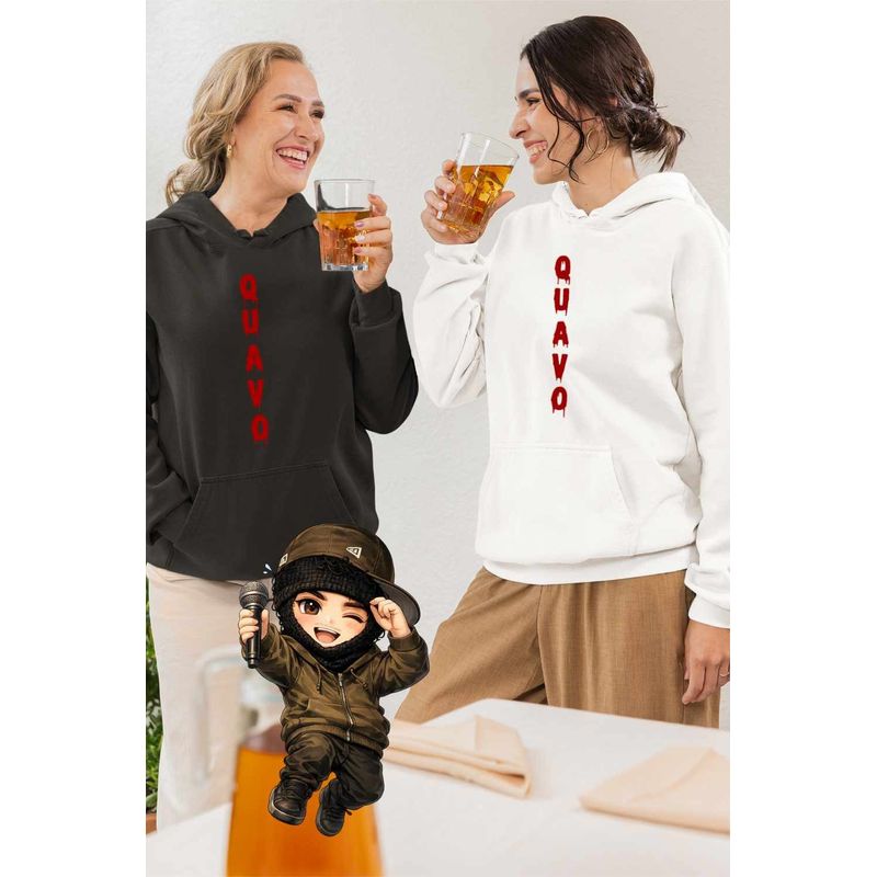 Fashion, accesorii si bijuterii - Femei - Imbracaminte femei - Hanorace femei - Hanorac Femei Quavo Stain Trap Hip Hop, alb, marime 2XL - Infinity.ro