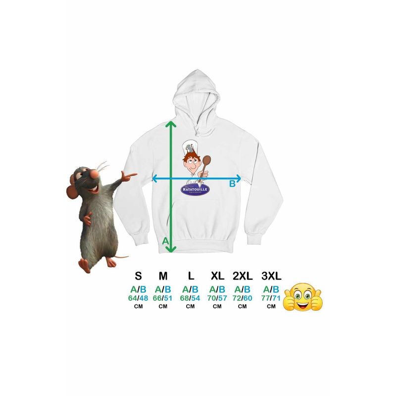 Fashion, accesorii si bijuterii - Femei - Imbracaminte femei - Hanorace femei - Hanorac Femei Ratatouille Alfredo Soricel Remy Chef, alb, marime 2XL - Infinity.ro