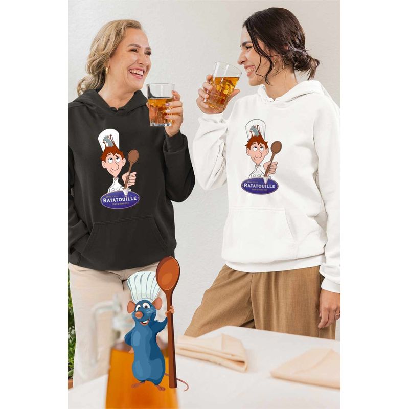 Fashion, accesorii si bijuterii - Femei - Imbracaminte femei - Hanorace femei - Hanorac Femei Ratatouille Alfredo Soricel Remy Chef, alb, marime 2XL - Infinity.ro