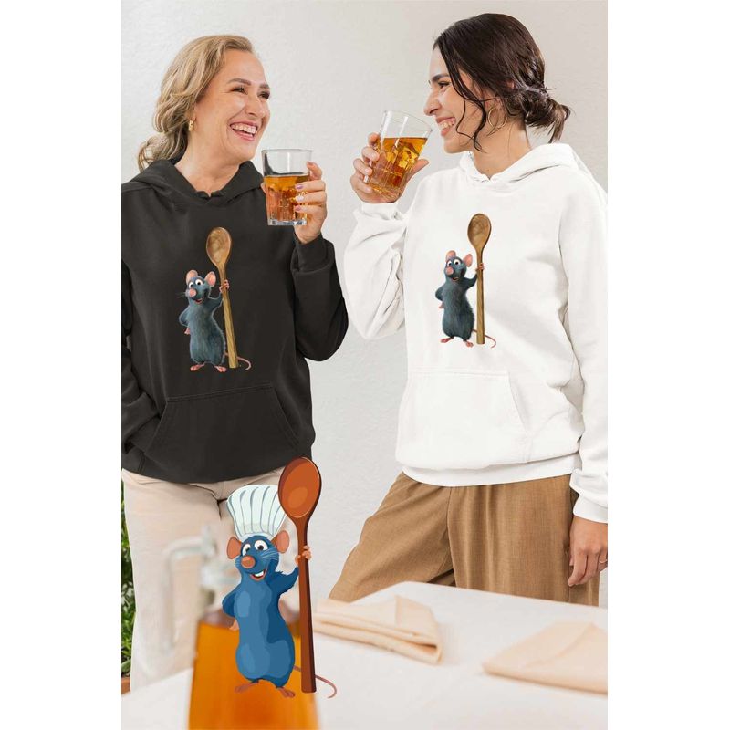 Fashion, accesorii si bijuterii - Femei - Imbracaminte femei - Hanorace femei - Hanorac Femei Ratatouille Remy Soricel Bucatar Chef, alb, marime 2XL - Infinity.ro
