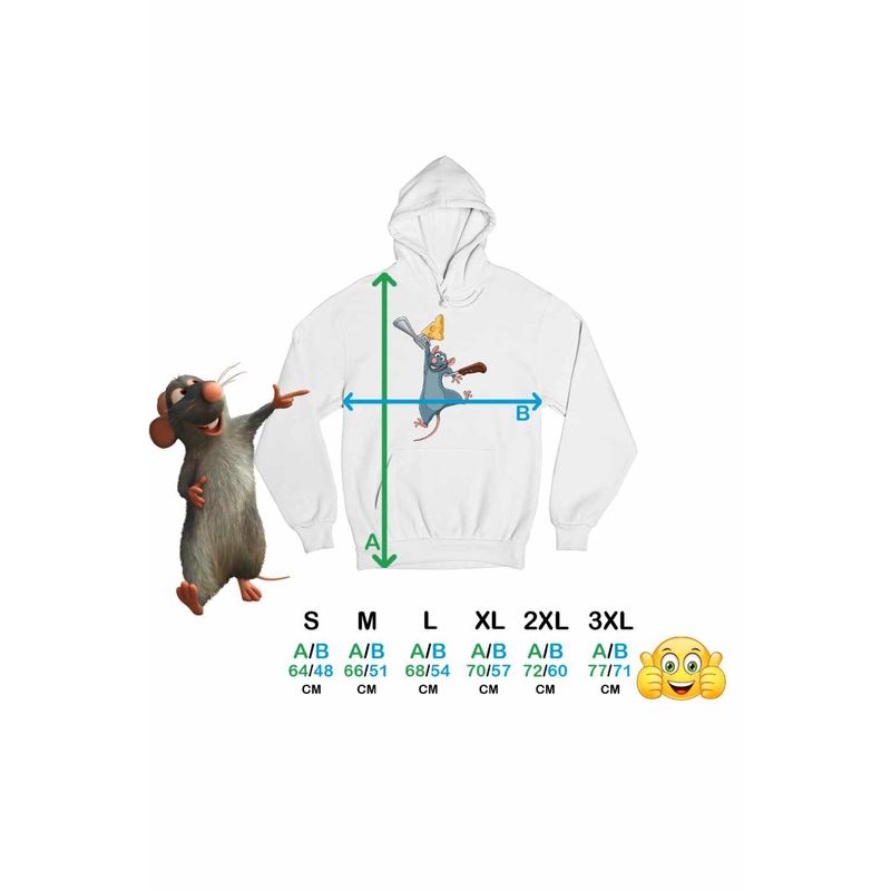 Fashion, accesorii si bijuterii - Femei - Imbracaminte femei - Hanorace femei - Hanorac Femei Ratatouille Remy Bucatarie, alb, marime 2XL - Infinity.ro