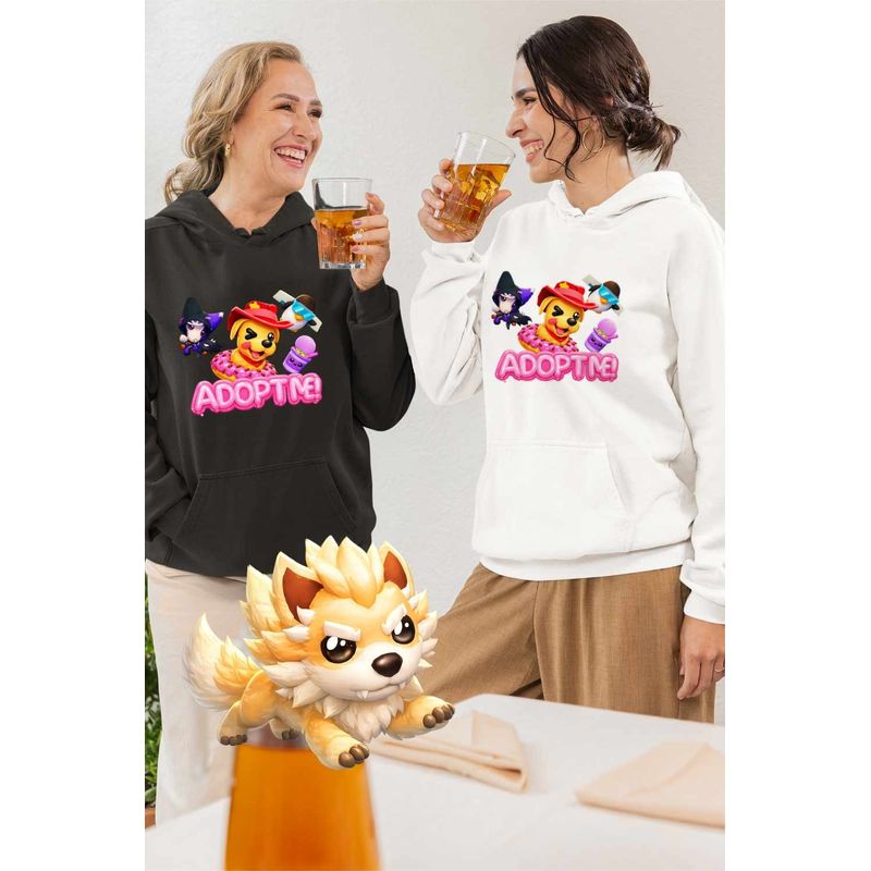 Fashion, accesorii si bijuterii - Femei - Imbracaminte femei - Hanorace femei - Hanorac Femei Roblox Adopt Me Puppy, alb, marime 2XL - Infinity.ro