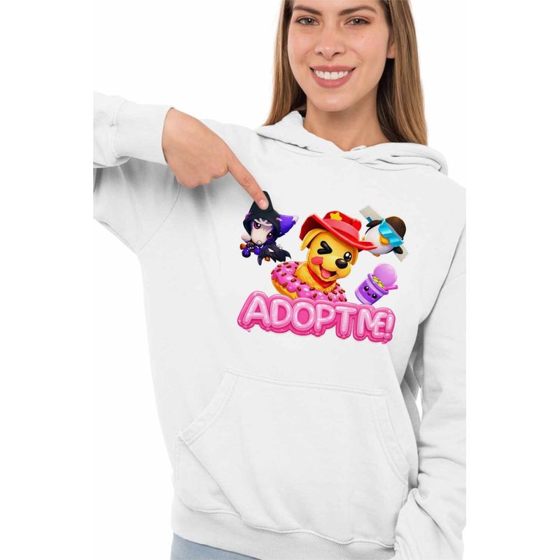 Fashion, accesorii si bijuterii - Femei - Imbracaminte femei - Hanorace femei - Hanorac Femei Roblox Adopt Me Puppy, alb, marime 2XL - Infinity.ro