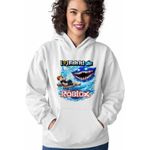 Fashion, accesorii si bijuterii - Femei - Imbracaminte femei - Hanorace femei - Hanorac Femei Roblox Fish it Pescar Huggy Wuggy, alb, marime 2XL - Infinity.ro
