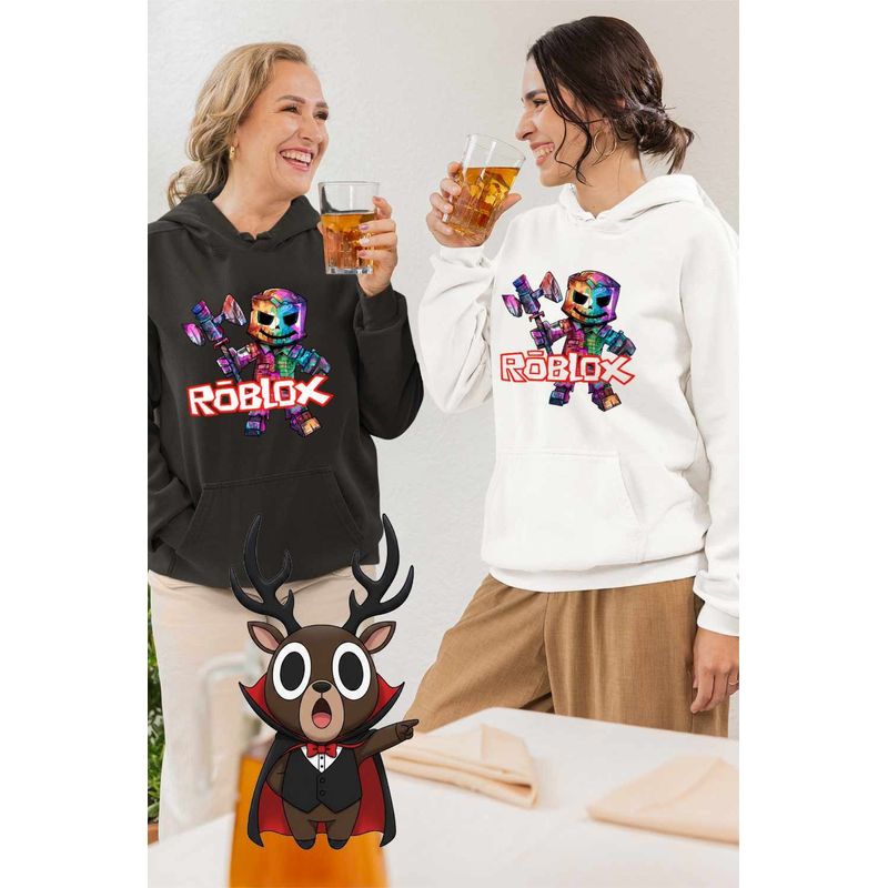 Fashion, accesorii si bijuterii - Femei - Imbracaminte femei - Hanorace femei - Hanorac Femei Roblox Gamer, alb, marime 2XL - Infinity.ro