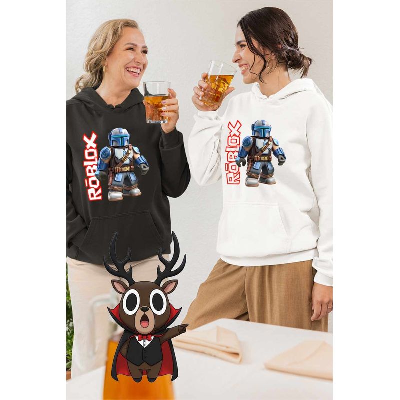 Fashion, accesorii si bijuterii - Femei - Imbracaminte femei - Hanorace femei - Hanorac Femei Roblox Mandalorian Star Wars, alb, marime 2XL - Infinity.ro