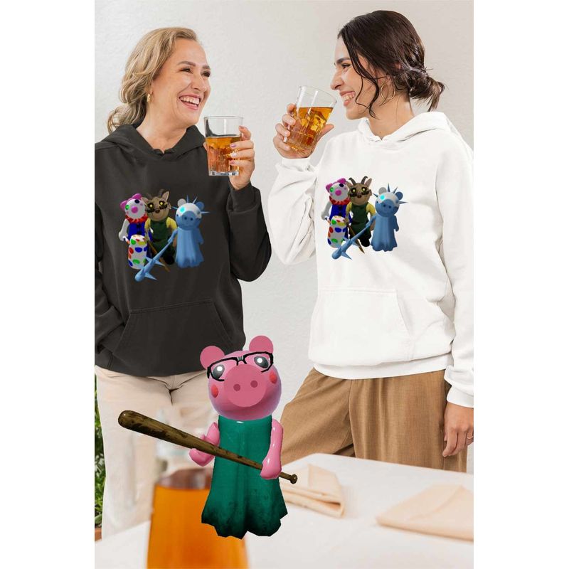 Fashion, accesorii si bijuterii - Femei - Imbracaminte femei - Hanorace femei - Hanorac Femei Roblox Piggy Frostiggy, alb, marime 2XL - Infinity.ro