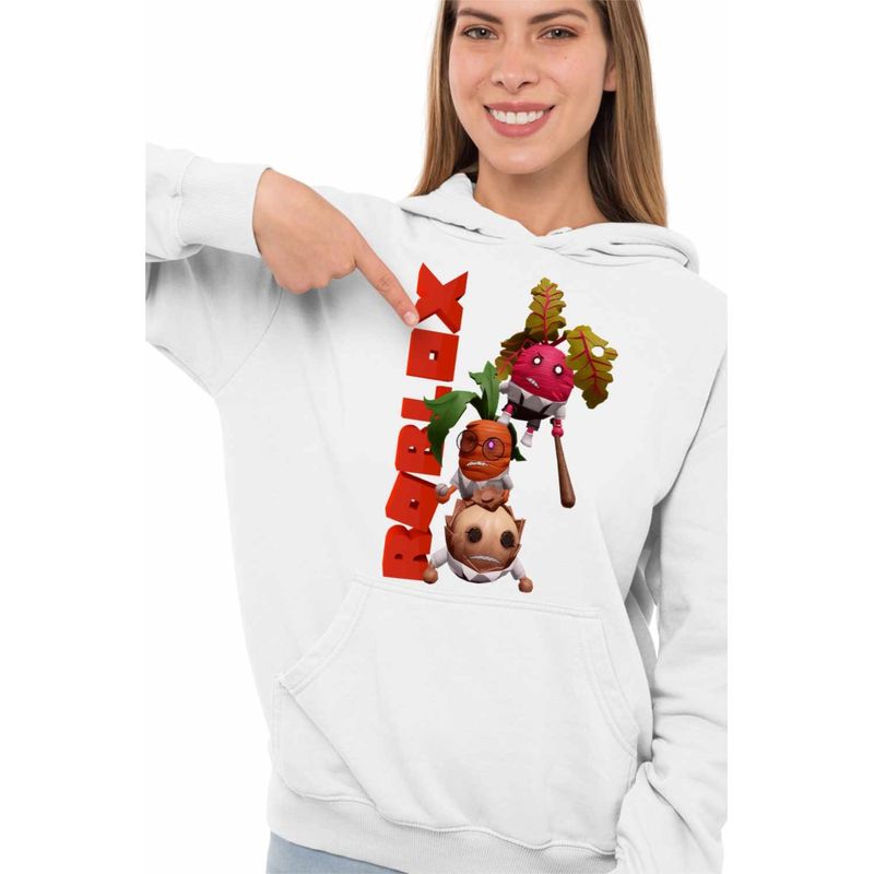 Fashion, accesorii si bijuterii - Femei - Imbracaminte femei - Hanorace femei - Hanorac Femei Roblox Piggy Veggies, alb, marime 2XL - Infinity.ro
