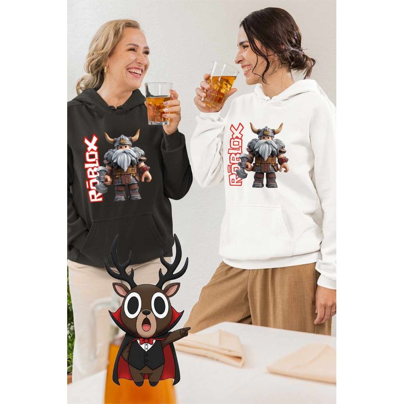 Fashion, accesorii si bijuterii - Femei - Imbracaminte femei - Hanorace femei - Hanorac Femei Roblox Viking Warrior, alb, marime 2XL - Infinity.ro