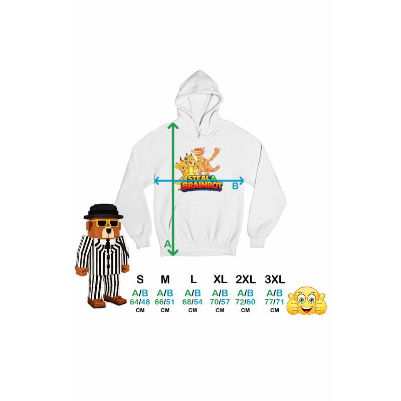 Fashion, accesorii si bijuterii - Femei - Imbracaminte femei - Hanorace femei - Hanorac Femei Roblox Steal a Brainrot Dragon Meme, alb, marime 2XL - Infinity.ro
